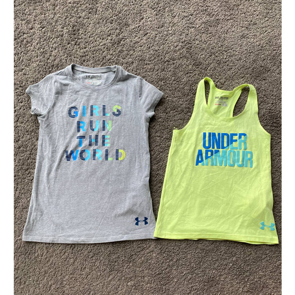Bundle of 2 girls under armour active tops, size XS - Picture 1 of 6